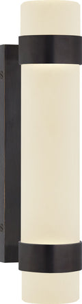 Barton Small Bath Sconce | Bronze | Etched Crystal