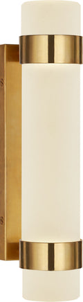 Barton Small Bath Sconce | Natural Brass | Etched Crystal