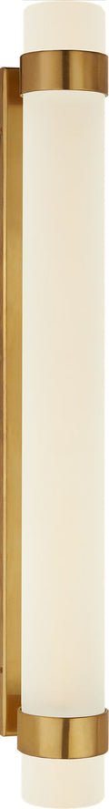Barton Large Bath Sconce | Natural Brass | Etched Crystal