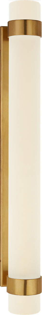 Barton Large Bath Sconce | Natural Brass | Etched Crystal