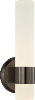 Barton Single Arm Sconce | Bronze | Etched Crystal