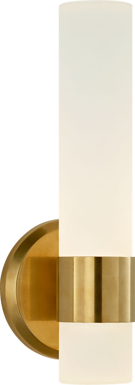 Barton Single Arm Sconce | Natural Brass | Etched Crystal