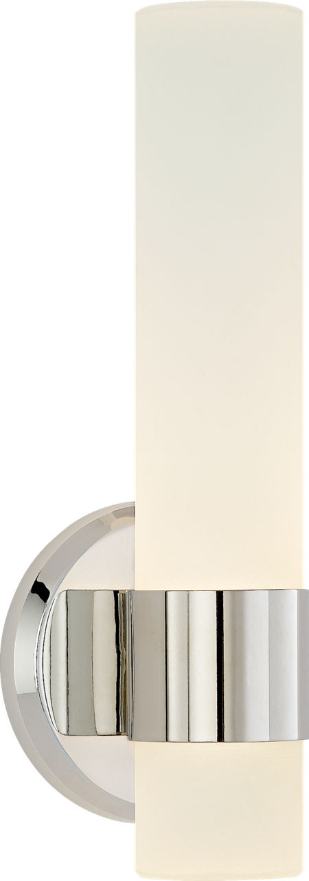 Barton Single Arm Sconce | Polished Nickel | Etched Crystal