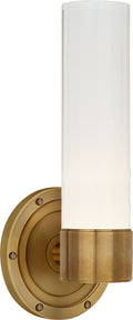 Jones Small Single Sconce | Natural Brass | White Glass
