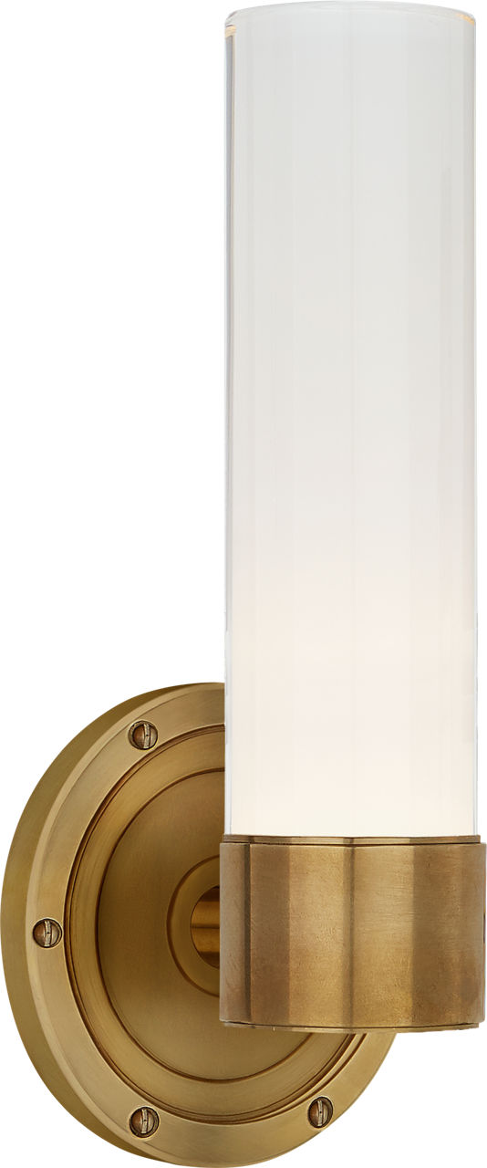 Jones Small Single Sconce | Natural Brass | White Glass