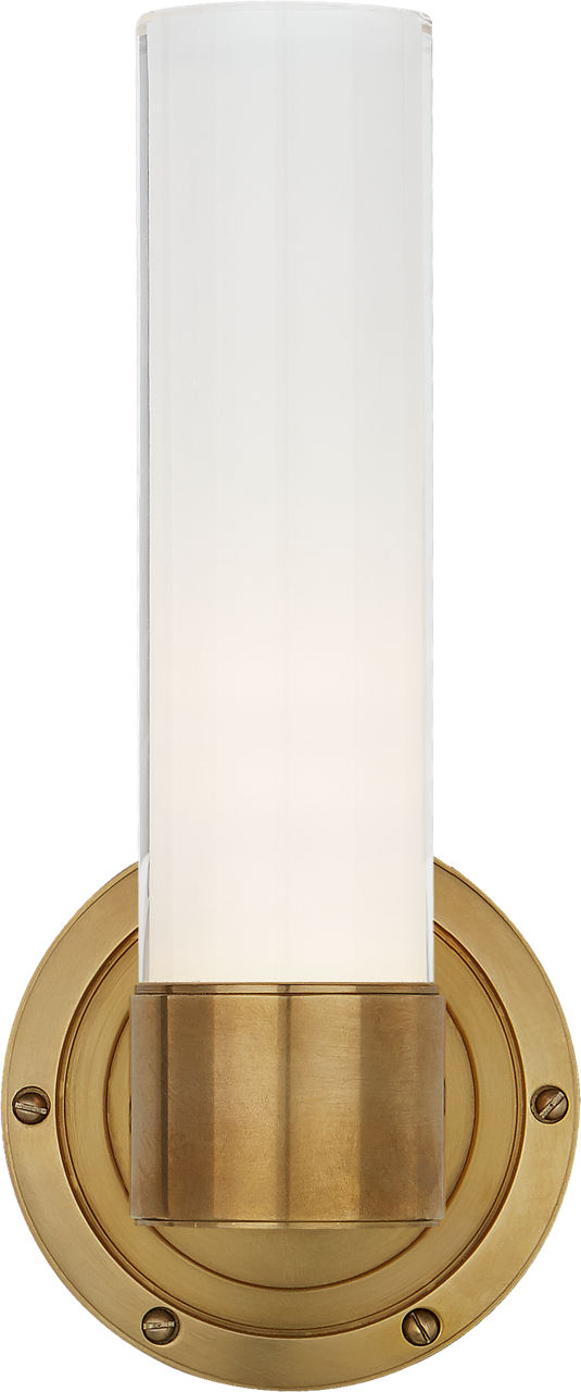 Jones Small Single Sconce | Natural Brass | White Glass