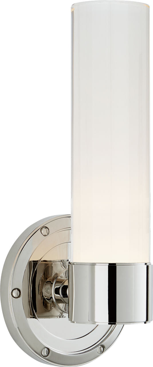 Jones Small Single Sconce | Polished Nickel | White Glass