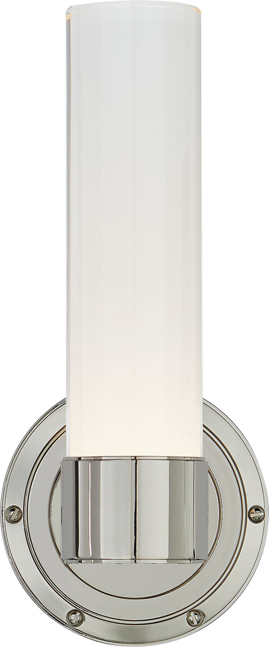 Jones Small Single Sconce | Polished Nickel | White Glass