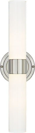 Jones Medium Double Sconce | Polished Nickel | White Glass