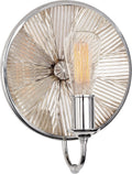 Rivington Small Round Sconce | Polished Nickel | Ribbed Mirror