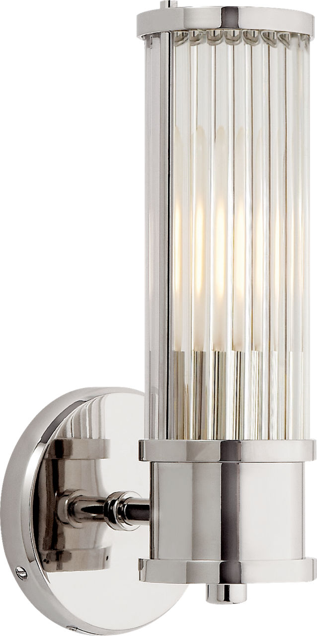 Allen Single Sconce | Polished Nickel and Glass Rods