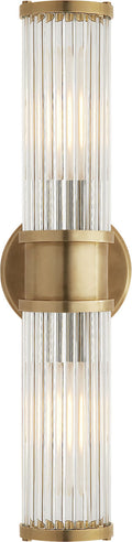 Allen Double Light Sconce | Natural Brass and Glass Rods