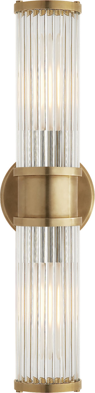 Allen Double Light Sconce | Natural Brass and Glass Rods