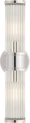 Allen Double Light Sconce | Polished Nickel and Glass Rods