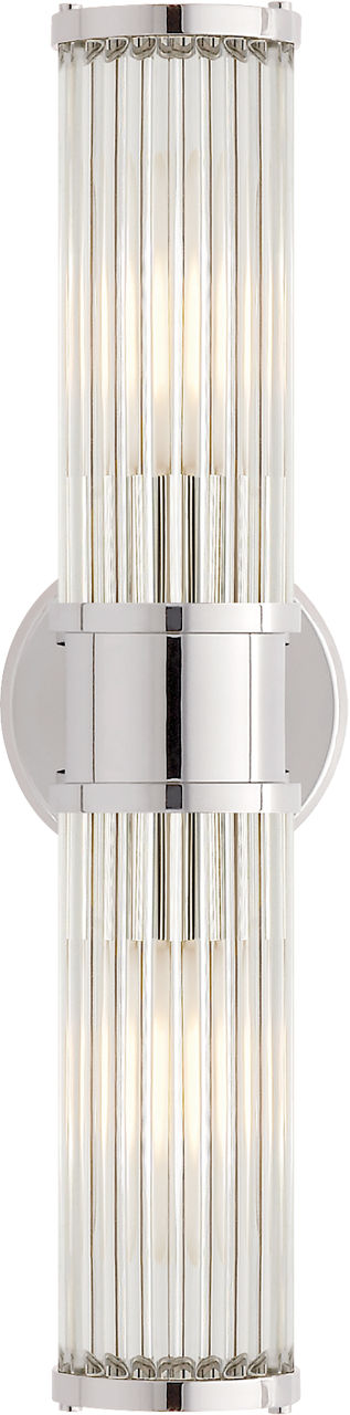 Allen Double Light Sconce | Polished Nickel and Glass Rods