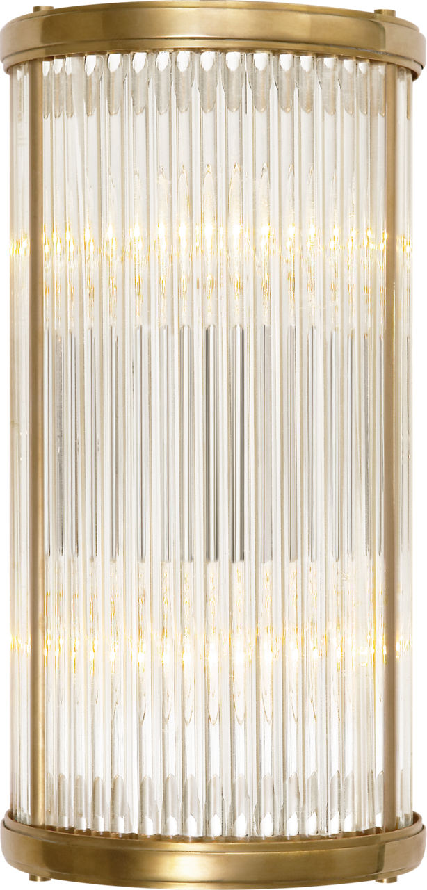 Allen Small Linear Sconce | Natural Brass and Glass Rods