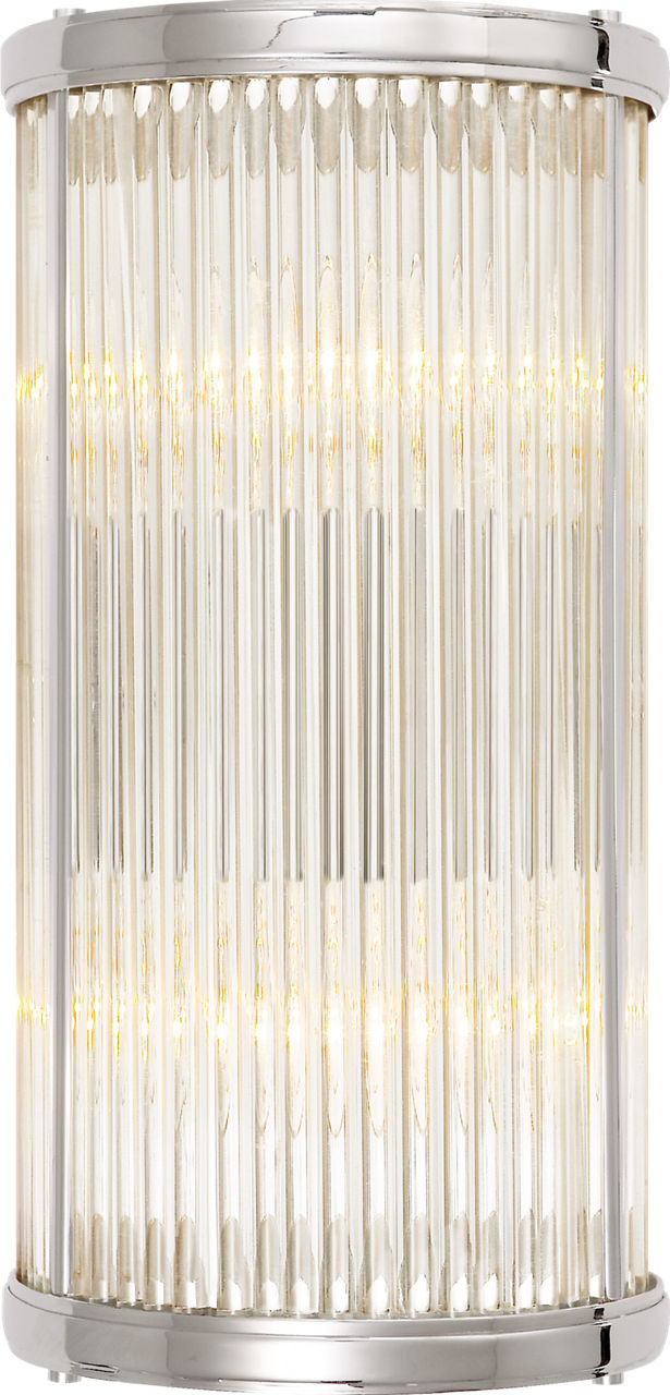 Allen Small Linear Sconce | Polished Nickel and Glass Rods
