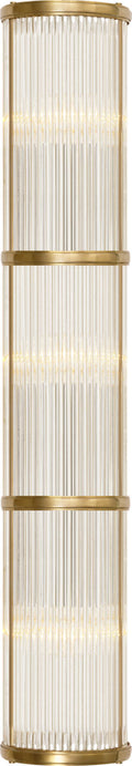 Allen Large Linear Sconce | Natural Brass and Glass Rods