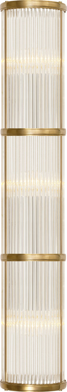 Allen Large Linear Sconce | Natural Brass and Glass Rods