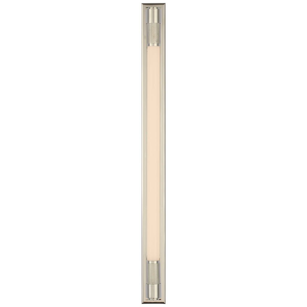 Barrett 30" Linear Bath Light | Polished Nickel | White Glass