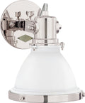 Fulton Small Sconce | Polished Nickel | White Enamel Shade