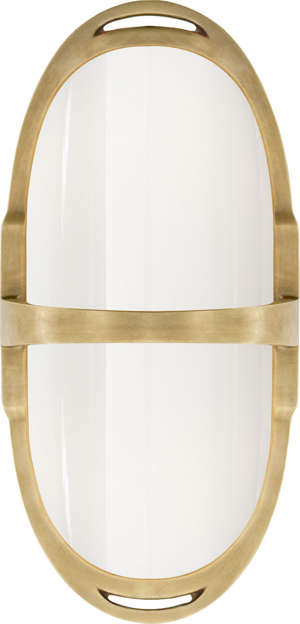 Westbury Double Sconce | Natural Brass | White Glass