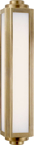 Keating Medium Sconce | Natural Brass | White Glass