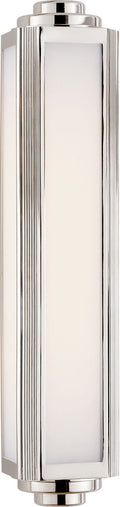 Keating Medium Sconce | Polished Nickel | White Glass