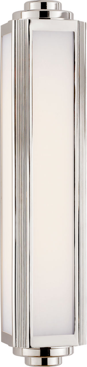 Keating Medium Sconce | Polished Nickel | White Glass