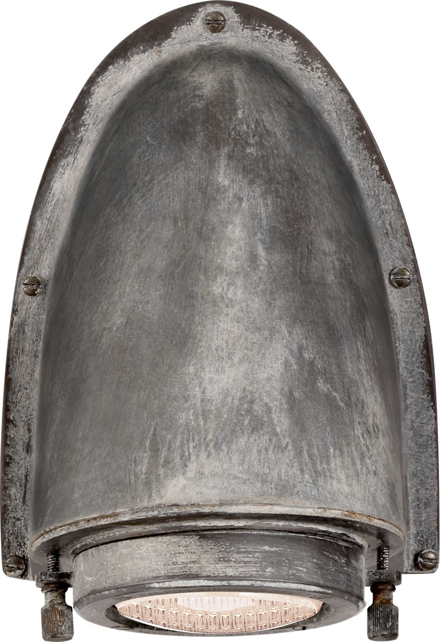 Grant Small Sconce | Weathered Zinc | Industrial Prismatic Glass