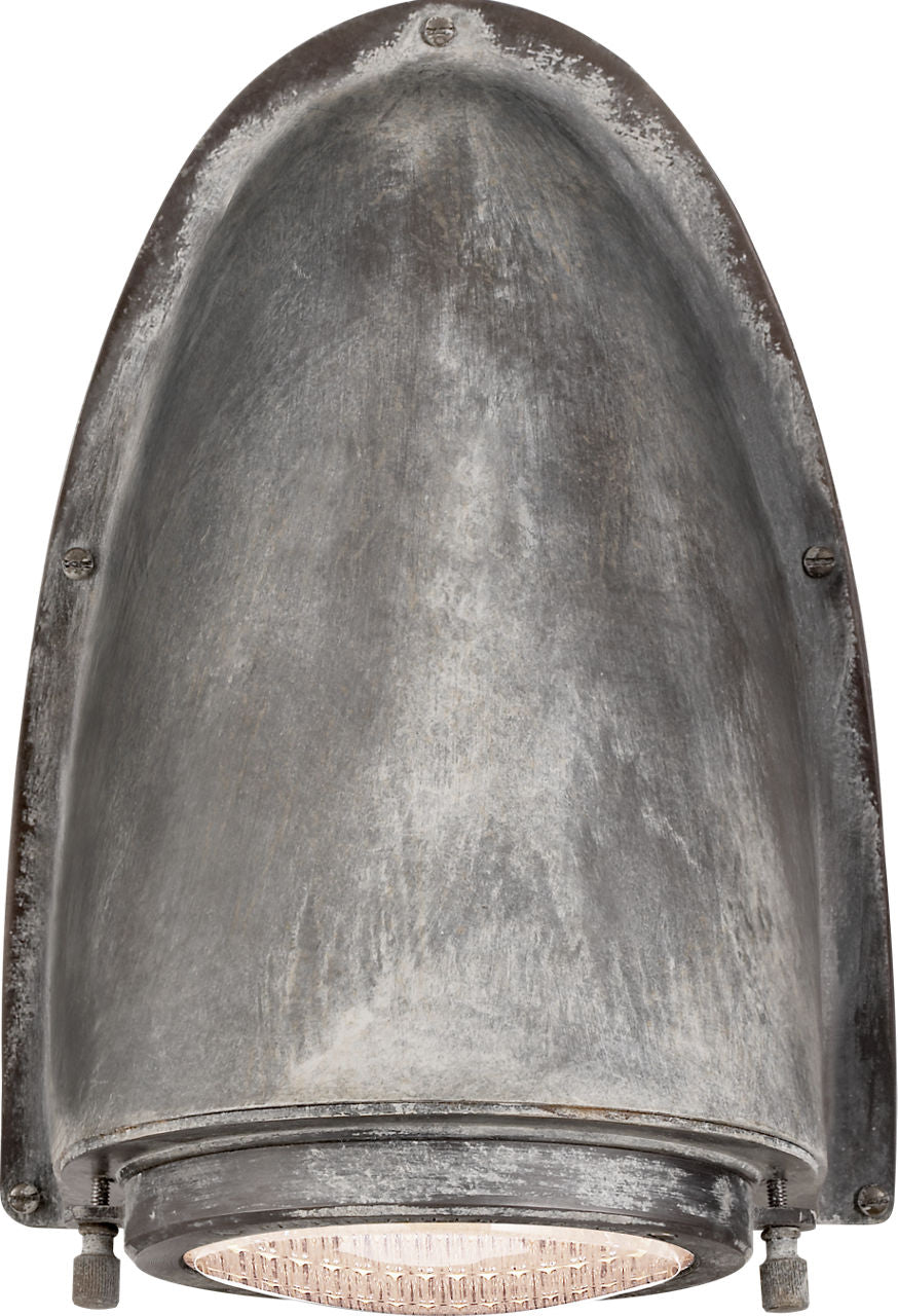 Grant Large Sconce | Weathered Zinc | Industrial Prismatic Glass