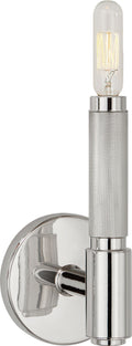 Barrett Small Single Knurled Sconce | Polished Nickel
