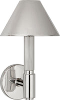 Barrett Small Single Knurled Sconce | Polished Nickel | Polished Nickel Shades