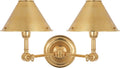 Anette Double Sconce | Natural Brass