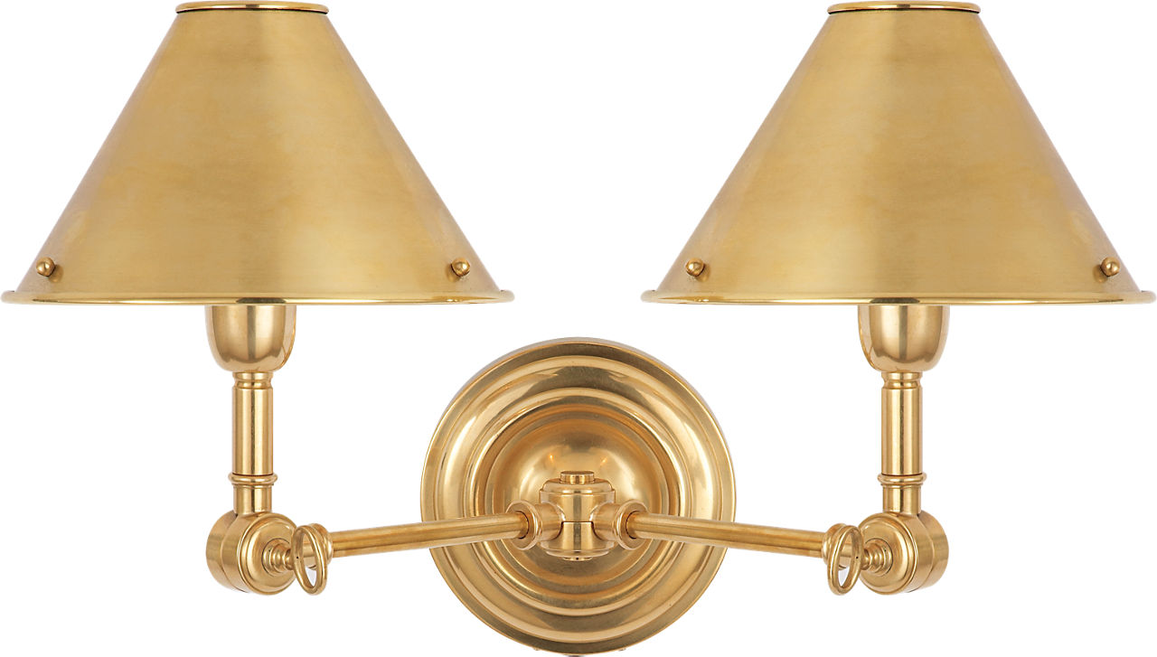 Anette Double Sconce | Natural Brass