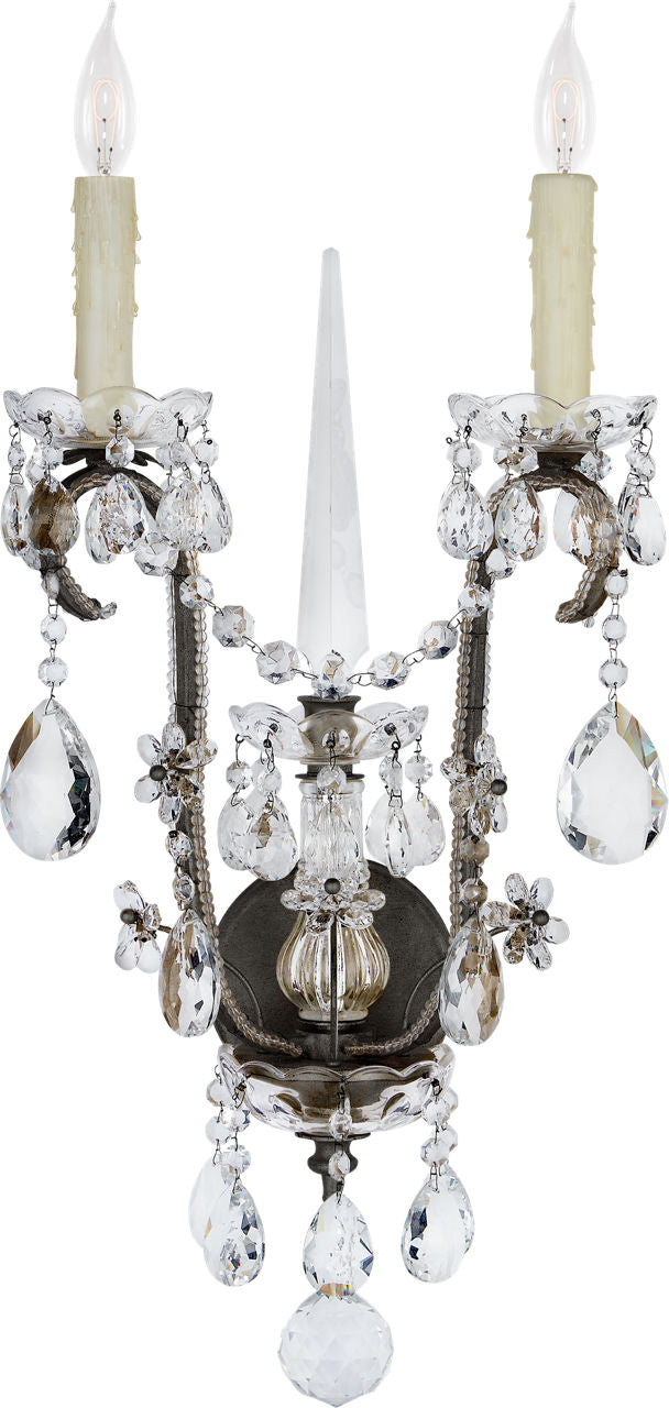 Alessandra Large Chandelier Sconce | Antiqued Gild | Crystal