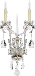 Alessandra Large Chandelier Sconce | Antique Silver Leaf | Crystal