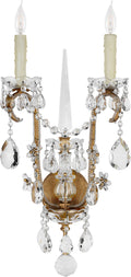 Alessandra Large Chandelier Sconce | Gilded Iron | Crystal