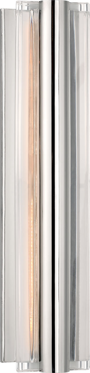 Daley Medium Linear Sconce | Polished Nickel | Crystal