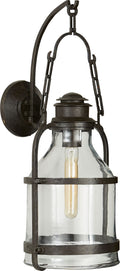 Cheyenne Medium Lantern | Aged Iron | Clear Glass