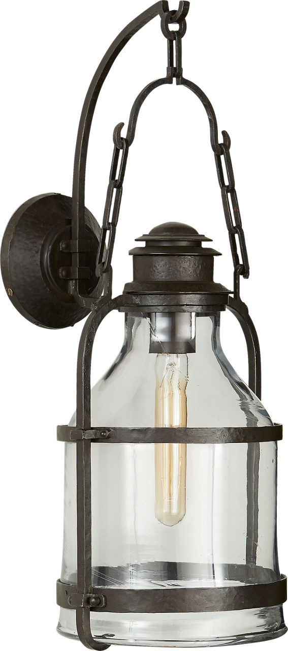 Cheyenne Medium Lantern | Aged Iron | Clear Glass