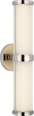 Ranier Double Bath Light | Polished Nickel | Clear Glass Rods