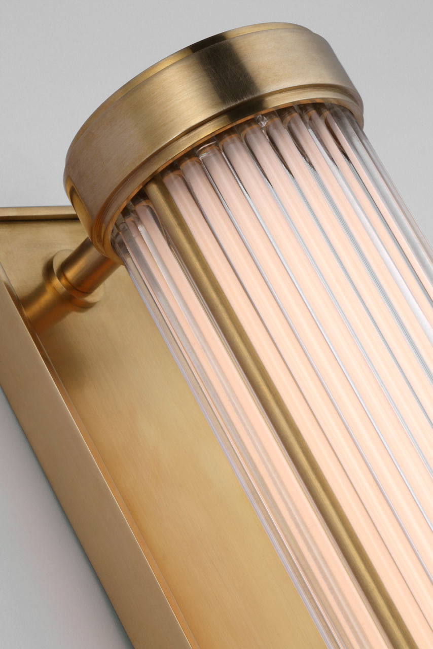 Ranier 30" Linear Bath Light | Natural Brass | Clear Glass Rods