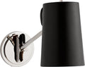 Benton Single Library Sconce | Polished Nickel | Chocolate Leather Shade
