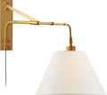 Brompton Extension Swing Arm | Natural Brass | Linen Shade