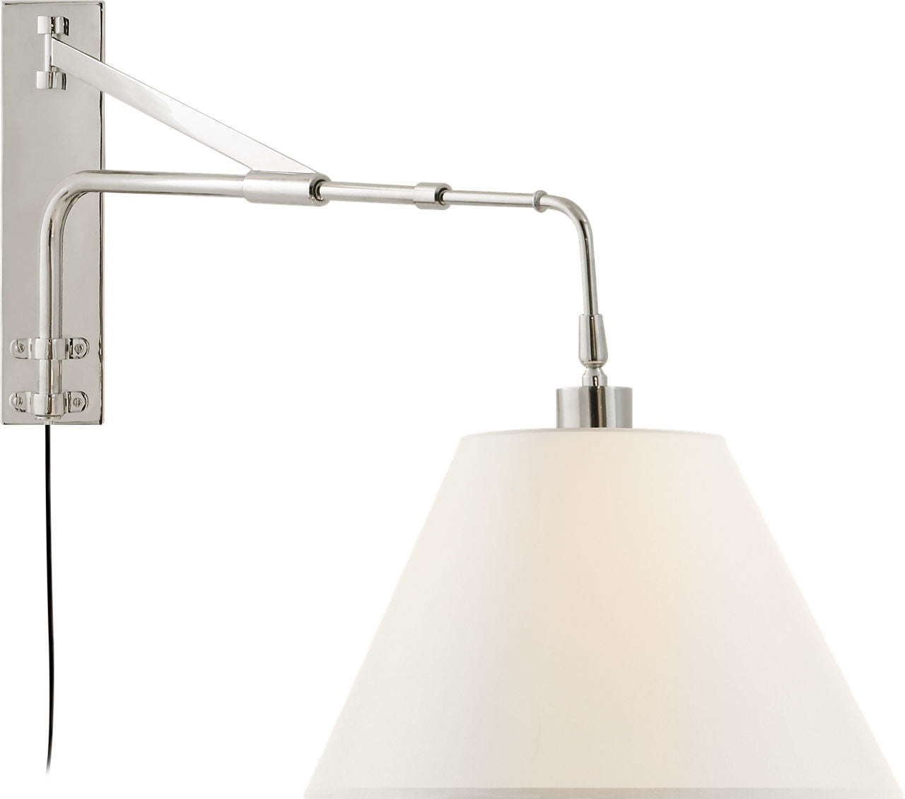 Brompton Extension Swing Arm | Polished Nickel | Linen Shade