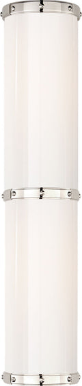 Bleeker Double Bath Sconce | Polished Nickel | White Glass