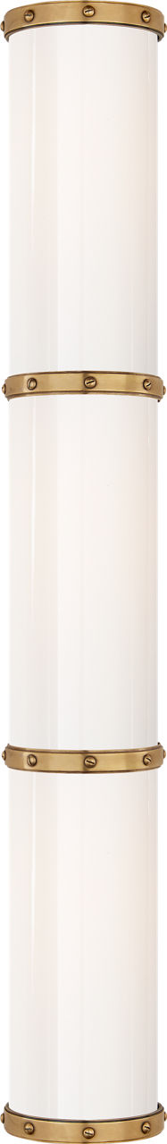 Bleeker Triple Bath Sconce | Natural Brass | White Glass