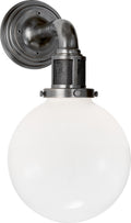 McCarren Single Sconce | Bronze | White Glass