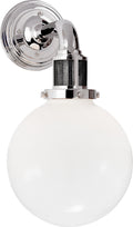 McCarren Single Sconce | Polished Nickel | White Glass